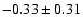 $-0.33\pm0.31$