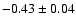 $-0.43\pm0.04$