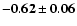$\mathbf{-0.62\pm0.06}$