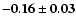 $\mathbf{-0.16\pm0.03}$