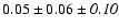 $0.05\pm0.06\pm{\it0.10}$