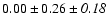 $0.00\pm0.26\pm{\it0.18}$