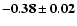 $\mathbf{-0.38\pm0.02}$