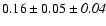 $0.16\pm0.05\pm{\it0.04}$