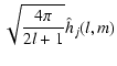 $\displaystyle \sqrt{\frac{4\pi}{2l+1} } \hat h_{j}(l,m)$
