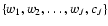 $\{w_1, w_2, \dots, w_{J}, c_{J}\}$