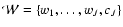 ${\cal W} = \{w_1,\dots, w_{J}, c_{J}\}$