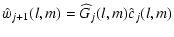 $\displaystyle \hat w_{j+1}(l,m) = \widehat G_{j} (l,m) \hat c_{j} (l,m)$