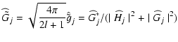 $\displaystyle {\widehat {\tilde G}}_j = \sqrt{\frac{4\pi}{2l+1} } {\hat {\tilde...
... {\widehat G}_{j}^* /
(\mid {\widehat H}_j \mid^2 + \mid {\widehat G}_j \mid^2)$