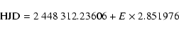 \begin{displaymath}{\rm HJD}=2~448~312.23606+E\times2.851976
\end{displaymath}