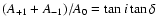 $(A_{+1}+A_{-1})/A_0=\tan{i}\tan{\delta}$