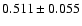 $0.511\pm0.055$