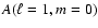 $A(\ell=1,m=0)$