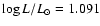 $\log L/L_\odot=1.091$