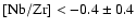 $\rm [Nb/Zr]<-0.4 \pm 0.4$