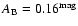 $A_{\rm
B}=0.16^{\rm mag}$
