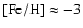 $\rm [Fe/H] \approx -3$