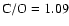$\rm C/O
=1.09$