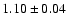 $1.10\pm0.04$