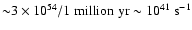 ${\sim}
3\times 10^{54}/1~ {\rm million\ yr} \sim 10^{41}~{\rm s^{-1}}$