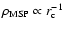 $\rho_{\rm MSP}\propto r_{\rm c}^{-1}$
