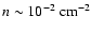 $n\sim 10^{-2}~{\rm cm^{-2}}$