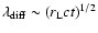 $\lambda_{\rm diff}\sim (r_{\rm L} ct)^{1/2}$