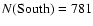 $N({\rm South})=781$