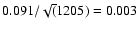$0.091/\sqrt(1205)=0.003$