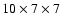 $10\times 7\times 7$