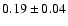 $0.19 \pm 0.04$