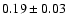 $0.19 \pm 0.03$