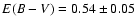 $E(B-V)=0.54\pm0.05$