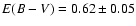 $E(B-V)=0.62\pm0.05$