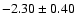 $-2.30\pm0.40$