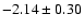 $-2.14\pm0.30$