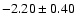 $-2.20\pm0.40$