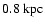 $0.8~{\rm kpc}$