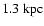 $1.3~{\rm kpc}$