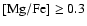 $[{\rm Mg}/{\rm Fe}]\ge 0.3$