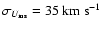 $\sigma_{U_{\rm ms}}=35~\rm {km~s^{-1}}$
