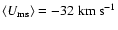 $\left<U_{\rm ms}\right>=-32~\rm {km~s^{-1}}$