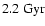 $2.2~{\rm Gyr}$