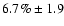 $6.7\% \pm 1.9$