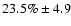 $23.5\% \pm 4.9$
