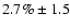 $ 2.7\% \pm 1.5$