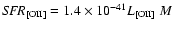 ${\it SFR}_{\rm [OII]} = 1.4 \times 10^{-41} L_{\rm [OII]}~M$
