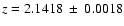 $z=2.1418~\pm~0.0018$