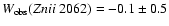 $W_{\rm
obs}(Zn {\sc ii}~2062) = -0.1\pm0.5$