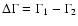 $\Delta\Gamma=\Gamma_1-\Gamma_2$